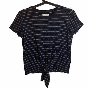 Madewell Tie Front Short Sleeve Top